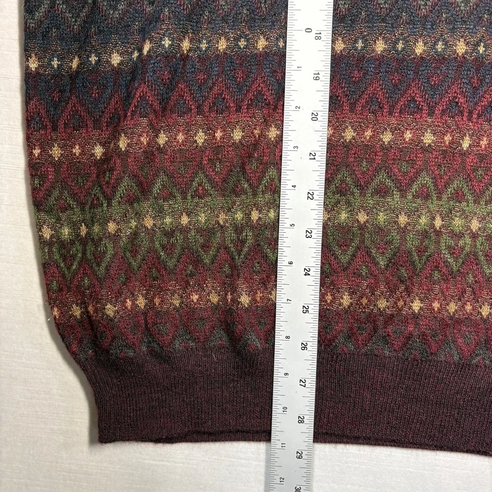 Northern Isles Sweater Men L Geometric Nordic Heart Pattern
